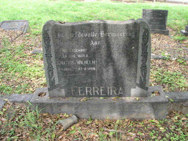 FERREIRA Ignatius Wilhelm ?-1960