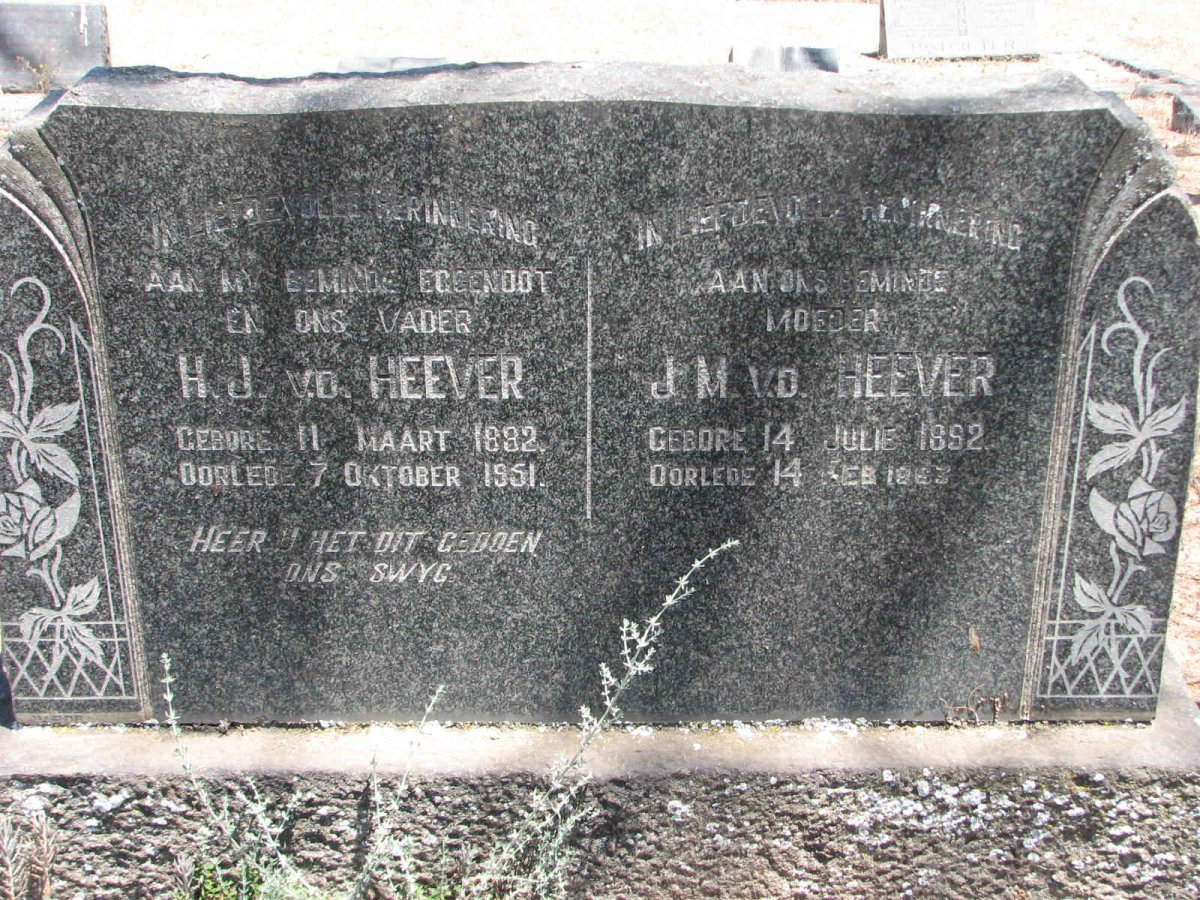 HEEVER H.J., v.d. 1882-1951 &amp; J.M. 1892-19?3