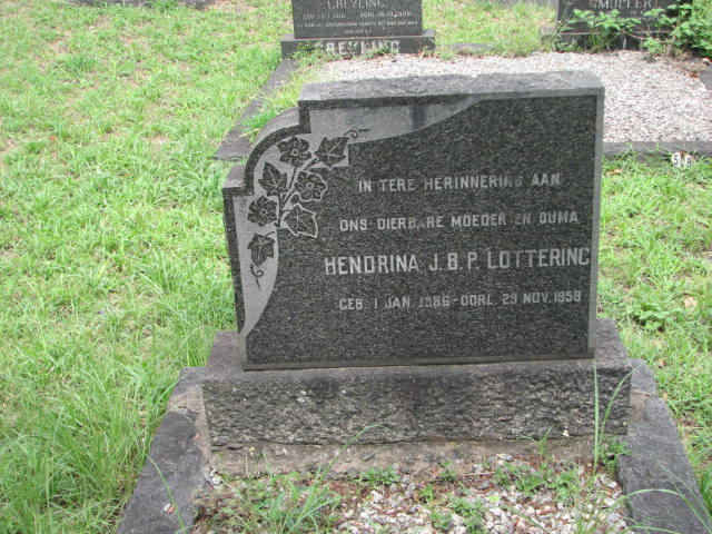LOTTERING Hendrina J.B.P. 1886-1958