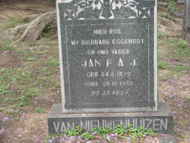 NIEWENHUIZEN Jan F.A.J., van 1879-1958