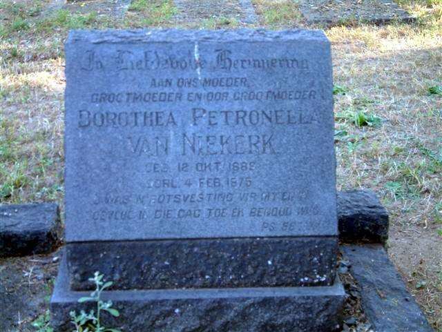 NIEKERK Dorothea Petronella, van 1888-1975