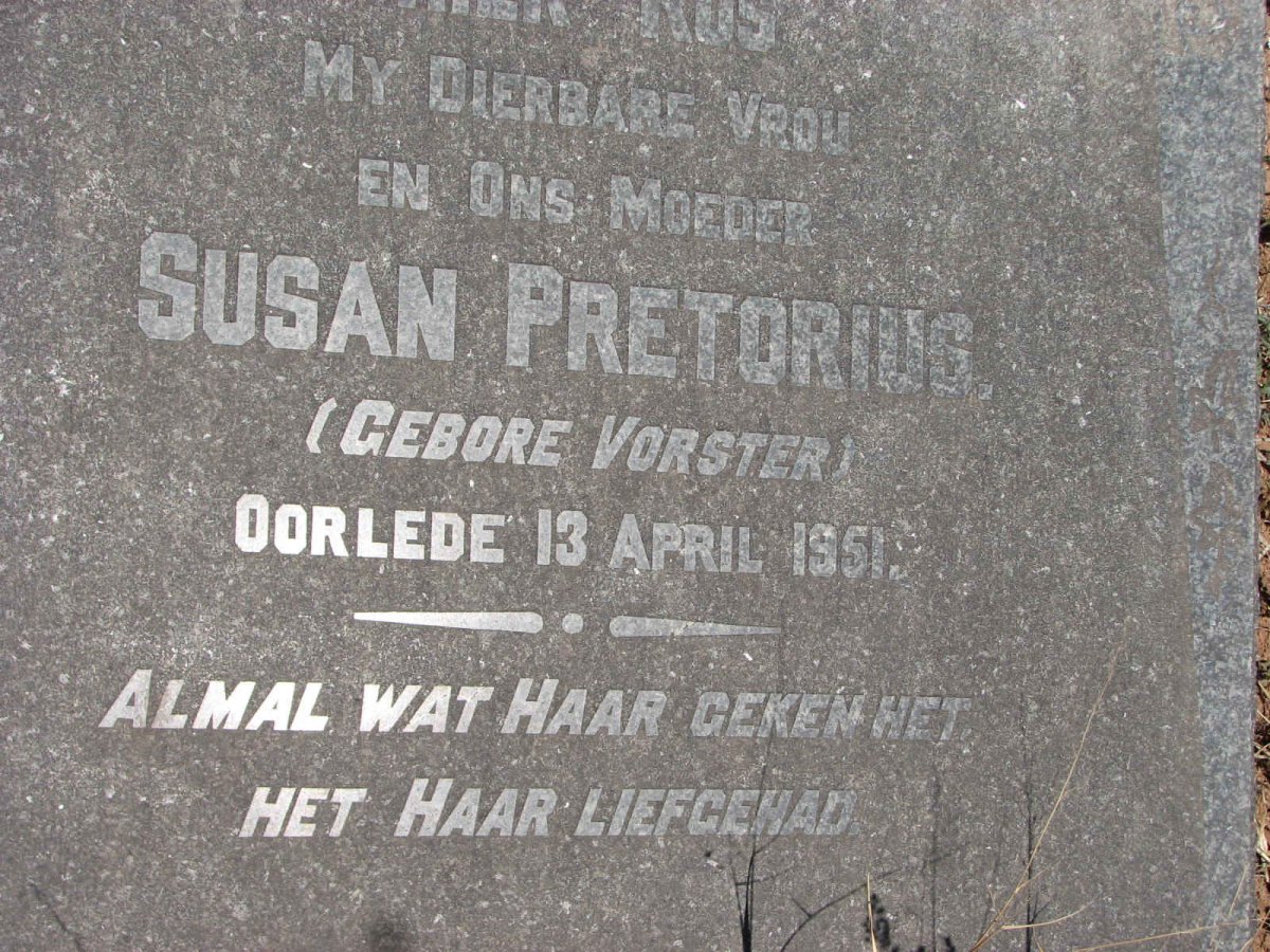 PRETORIUS Susan nee VORSTER -1951