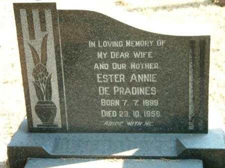 PRADINES Ester Annie, de 1899-1958