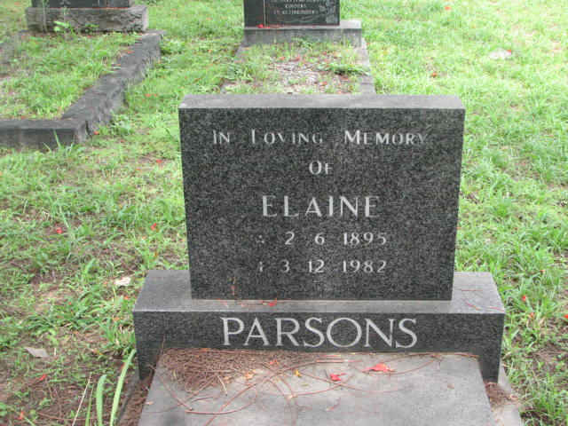 PARSONS Elaine 1895-1982