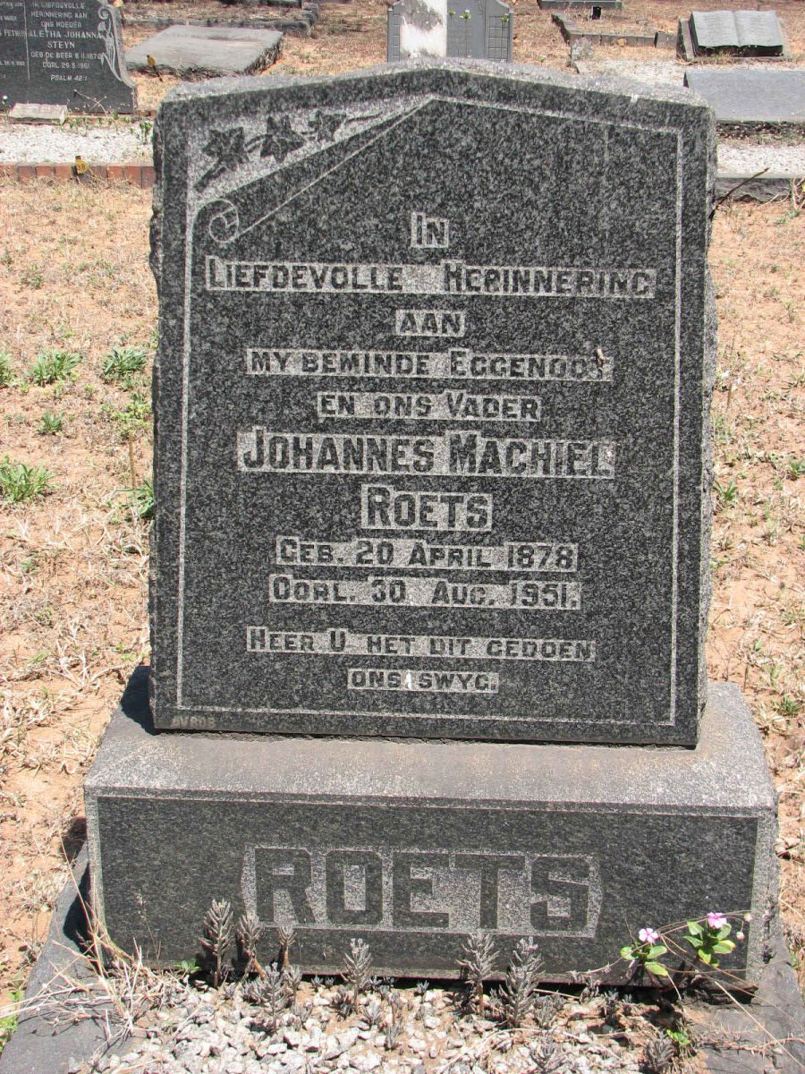 ROETS Johannes Machiel 1878-1951