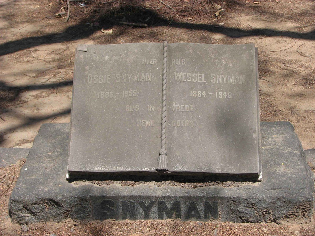 SNYMAN Wessel 1884-1946 &amp; Ossie 1888-1959