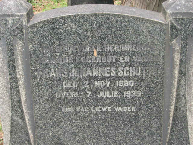 SCHUTTE Frans Johannes 1880-1939