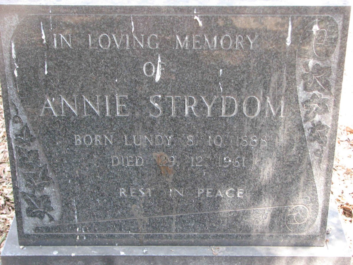 STRYDOM Annie nee LUNDY 1888-1961