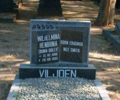 VILJOEN Wilhelmina Hendrina previously SMITH nee ERASMUS 1898-1985