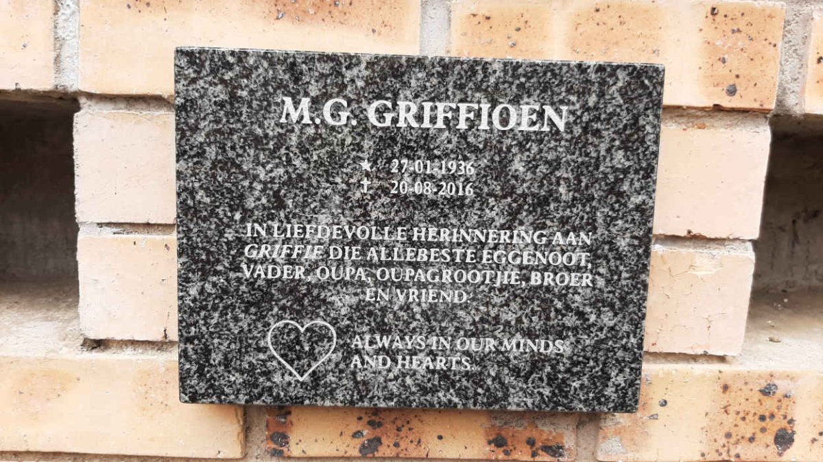 GRIFFIOEN M.G. 1936-2016