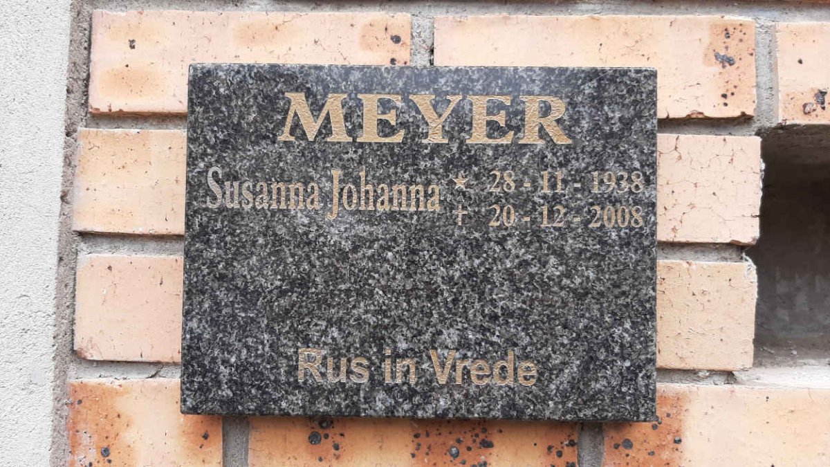 MEYER Susanna Johanna 1938-2008