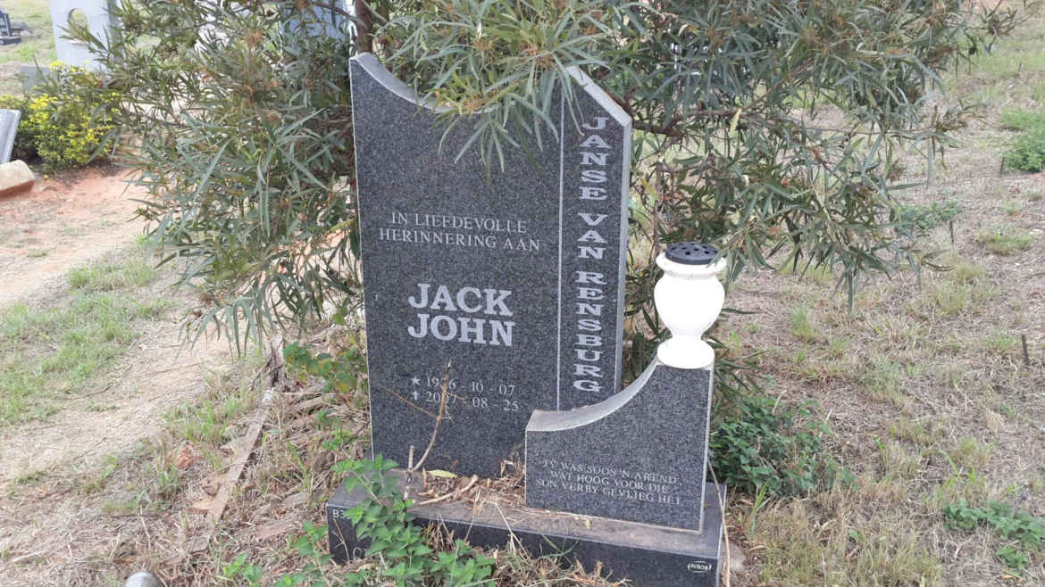 RENSBURG Jack John, Janse van 19?6-2007