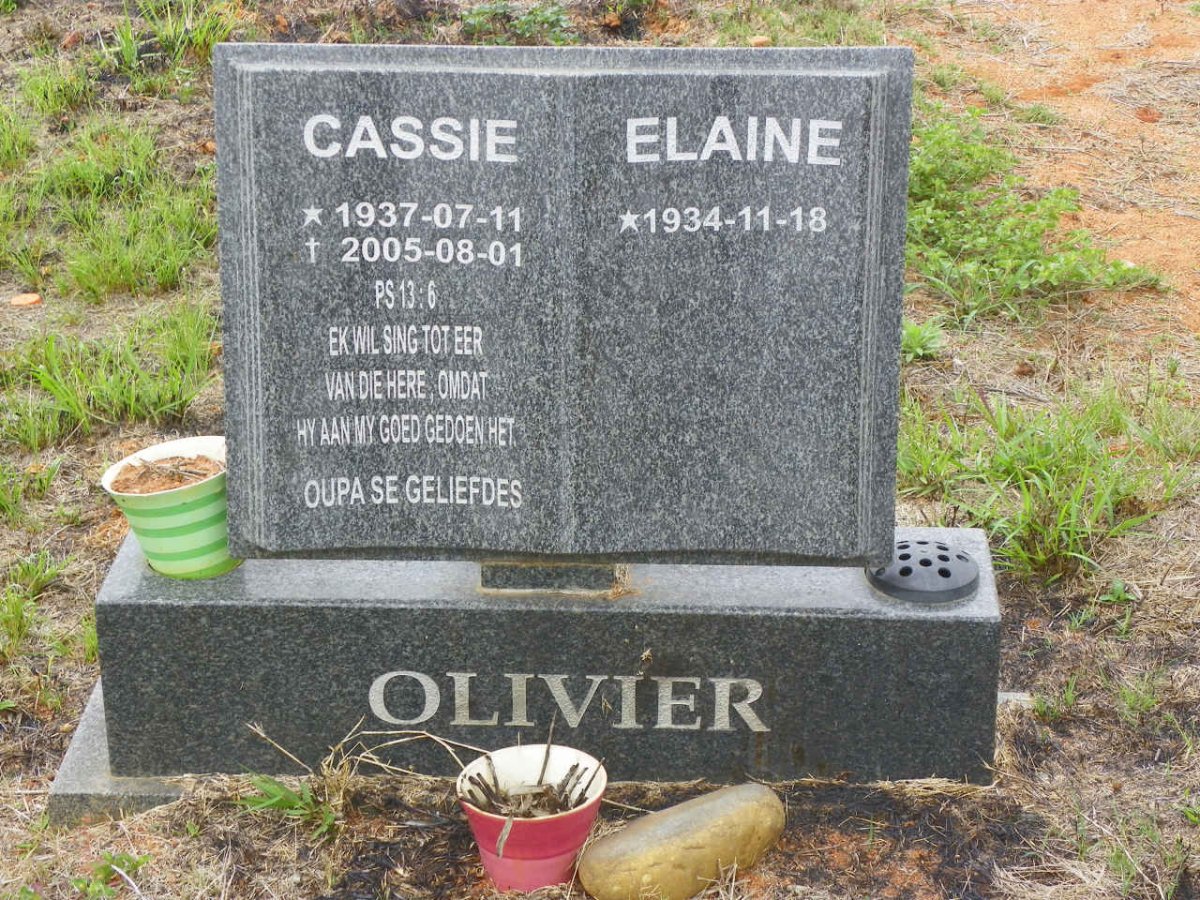 OLIVIER Cassie 1937-2005 &amp; Elaine 1934-