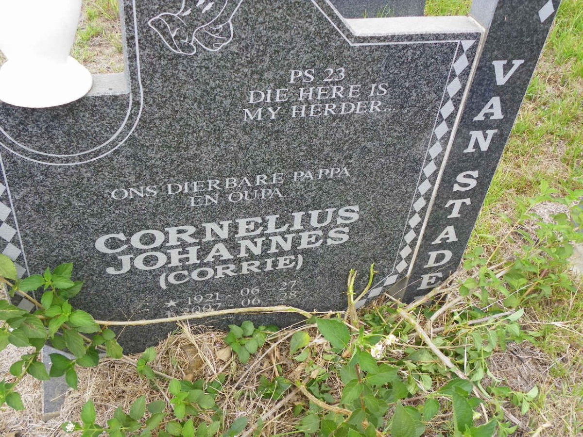STADEN Cornelius Johannes, van 1921-2007