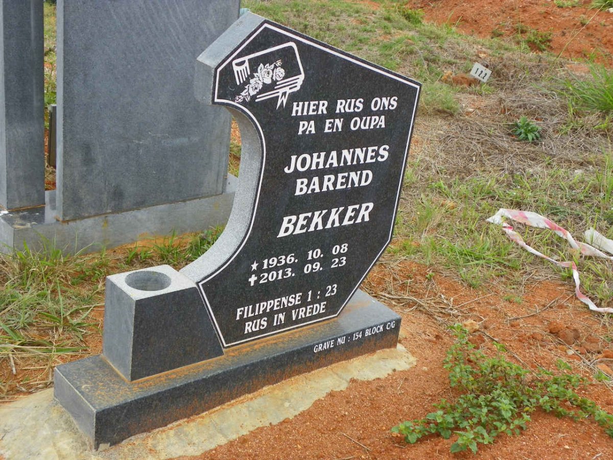 BEKKER Johannes Barend 1936-2013