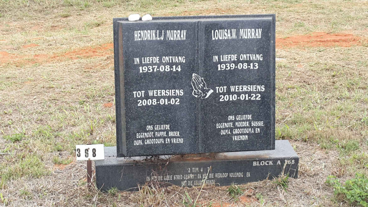 MURRAY Hendrik L.J. 1937-2008 &amp; Louisa W. 1939-2010