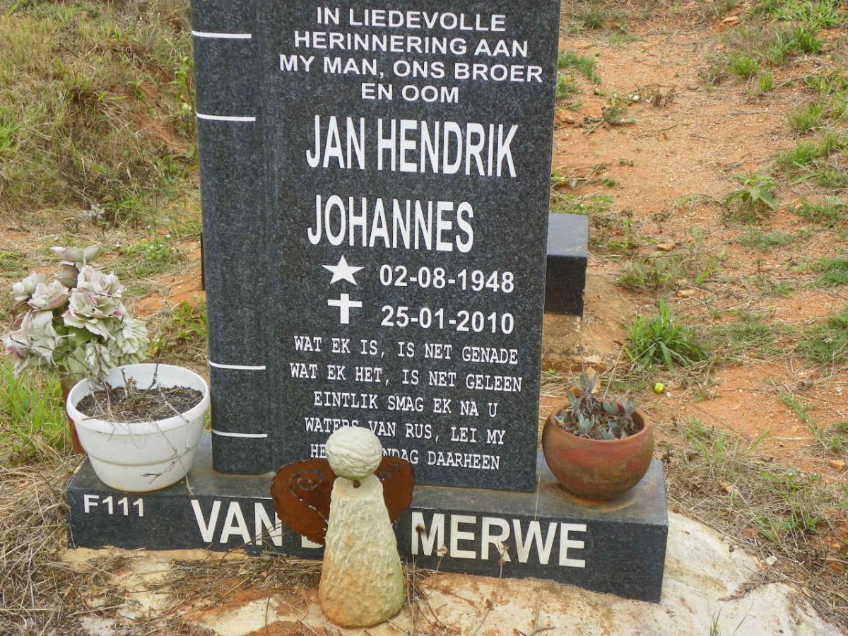 MERWE Jan Hendrik Johannes, van der 1948-2010