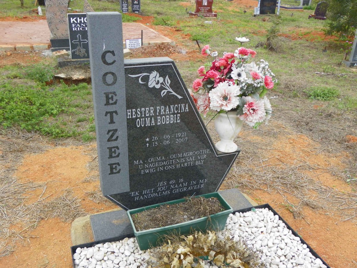 COETZEE Hester Francina 1921-2007