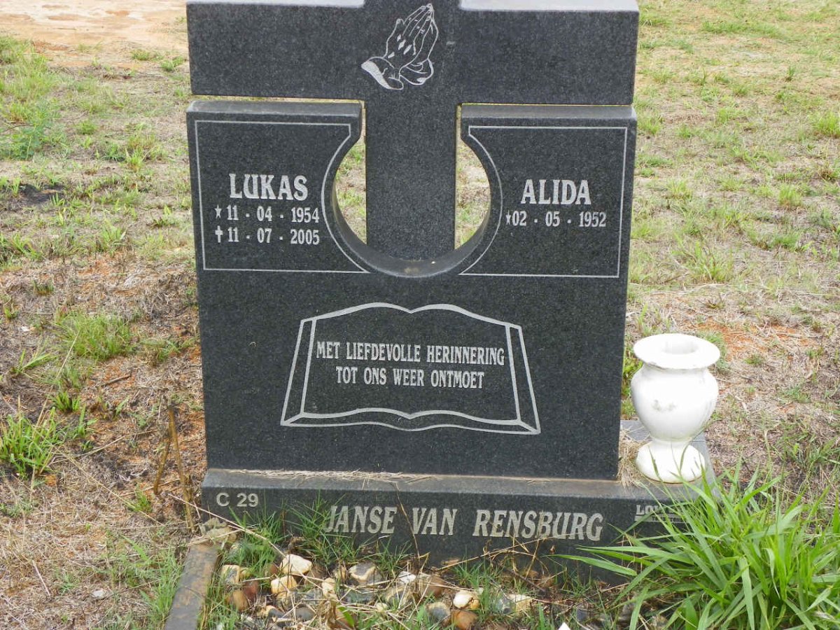 RENSBURG Lukas, Janse van 1954-2005 &amp; Alida 1952-