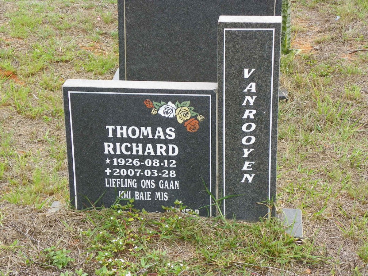 ROOYEN Thomas Richard, van 1926-2007