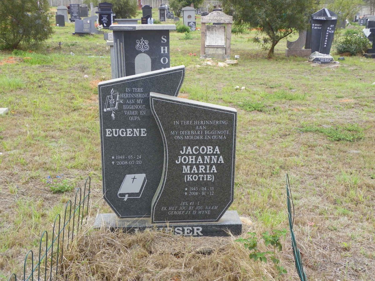 LOUBSER Eugene 1948-2008 &amp; Jacoba Johanna Maria 1943-2008