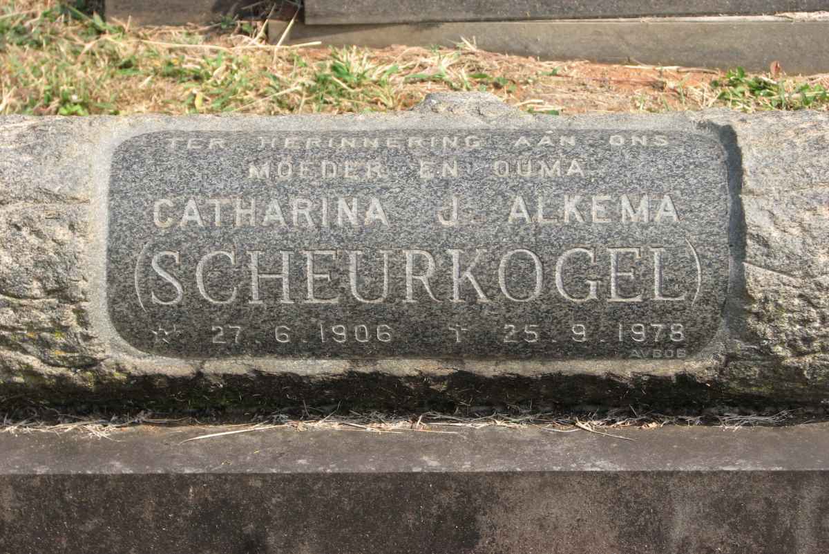 ALKEMA Catharina J. nee SCHEURKOGEL 1906-1978
