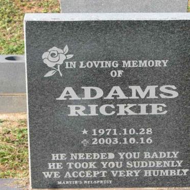 ADAMS Rickie 1971-2003