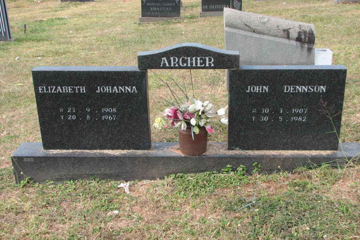 ARCHER John Dennson 1907-1982 &amp; Elizabeth Johanna 1908-1967