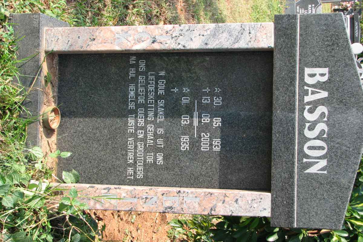 BASSON Nick 1931-2000 &amp; Lenie 1935-