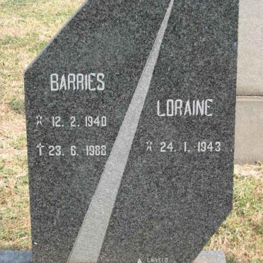 BARNARD Barries 1940-1988 &amp; Loraine 1943-