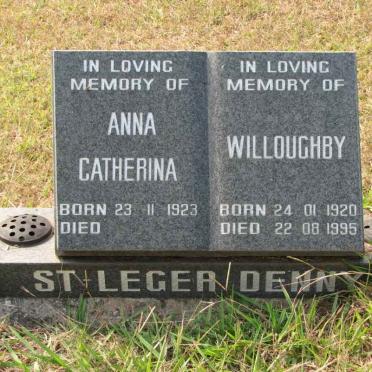 DENNY Willoughby, St. Leger 1920-1995 &amp; Anna Catherina 1923-