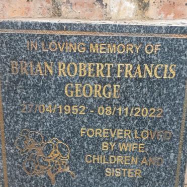 GEORGE Brian Robert Francis 1952-2022
