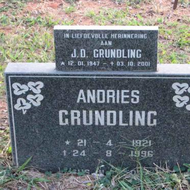 GRUNDLING Andries 1921-1996 :: GRUNDLING J.D. 1947-2001