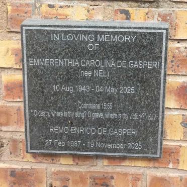 GASPERI Remo Enrico, de 1937-2025 & Emmerenthia Carolina NEL 1943-2025