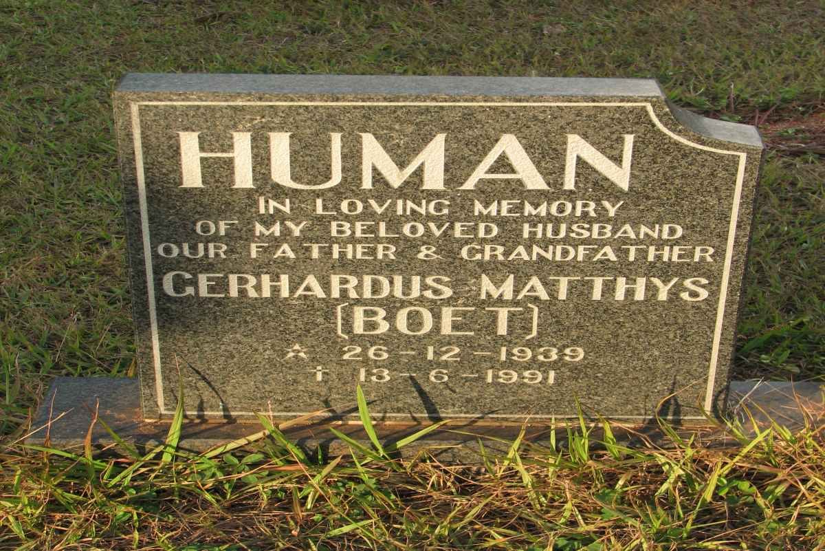 HUMAN Gerhardus Matthys 1939-1991
