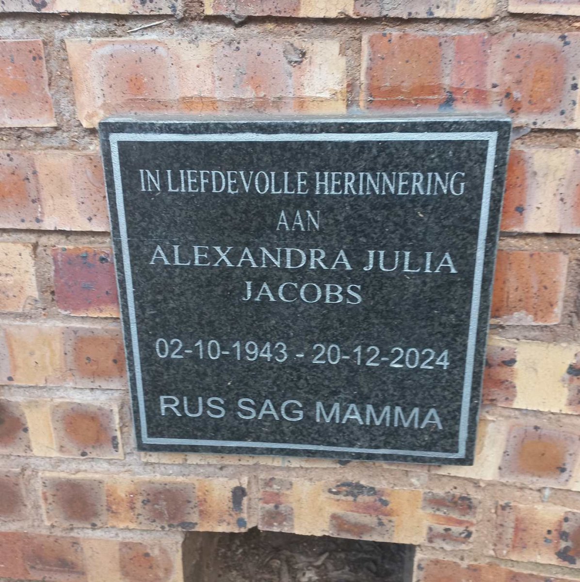 JACOBS Alexandra Julia 1943-2024