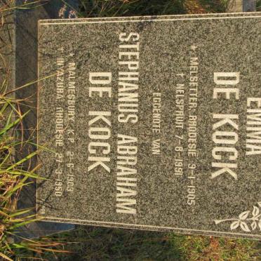 KOCK Stephanus Abraham, de 1903-1950 &amp; Emma 1905-1991