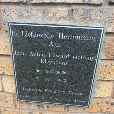 KLEYNHANS John Anton Edward 1960-2011
