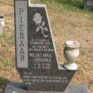 PIENAAR Wilhelmina Johanna 1938-1995