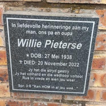 PIETERSE Willie 1938-2022