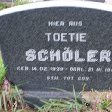 SCHOLER Toetie 1939-1982