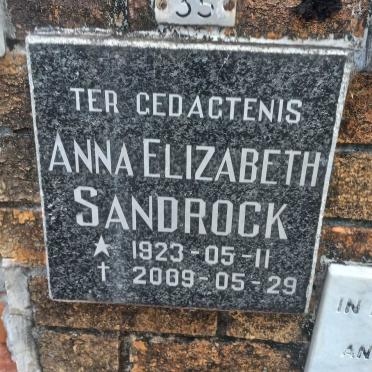 SANDROCK Anna Elizabeth 1923-2009