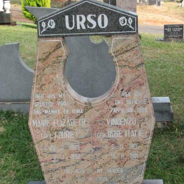 URSO Vincenzo 1919-2001 &amp; Marie Elizabeth FOURIE 1925-1993