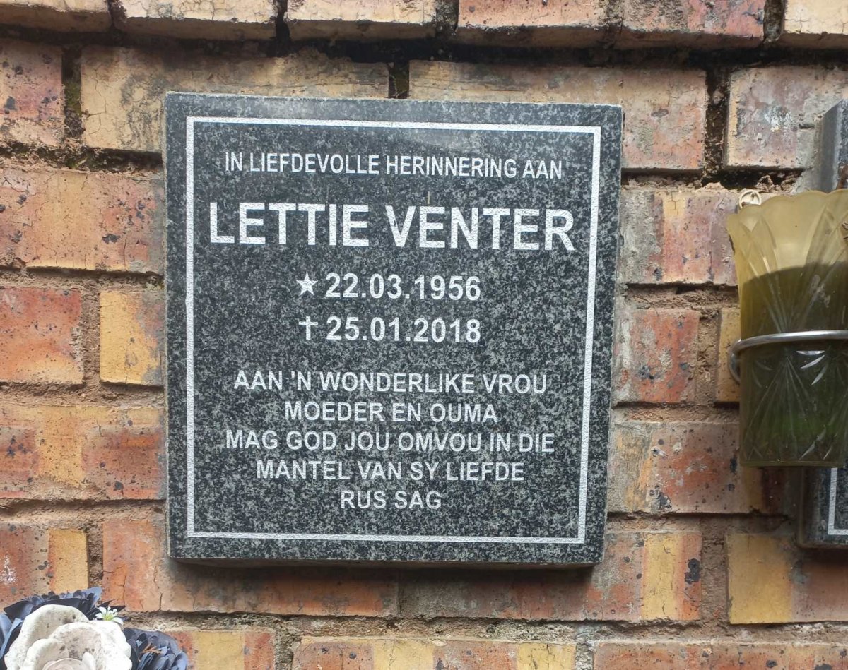 VENTER Lettie 1956-2018