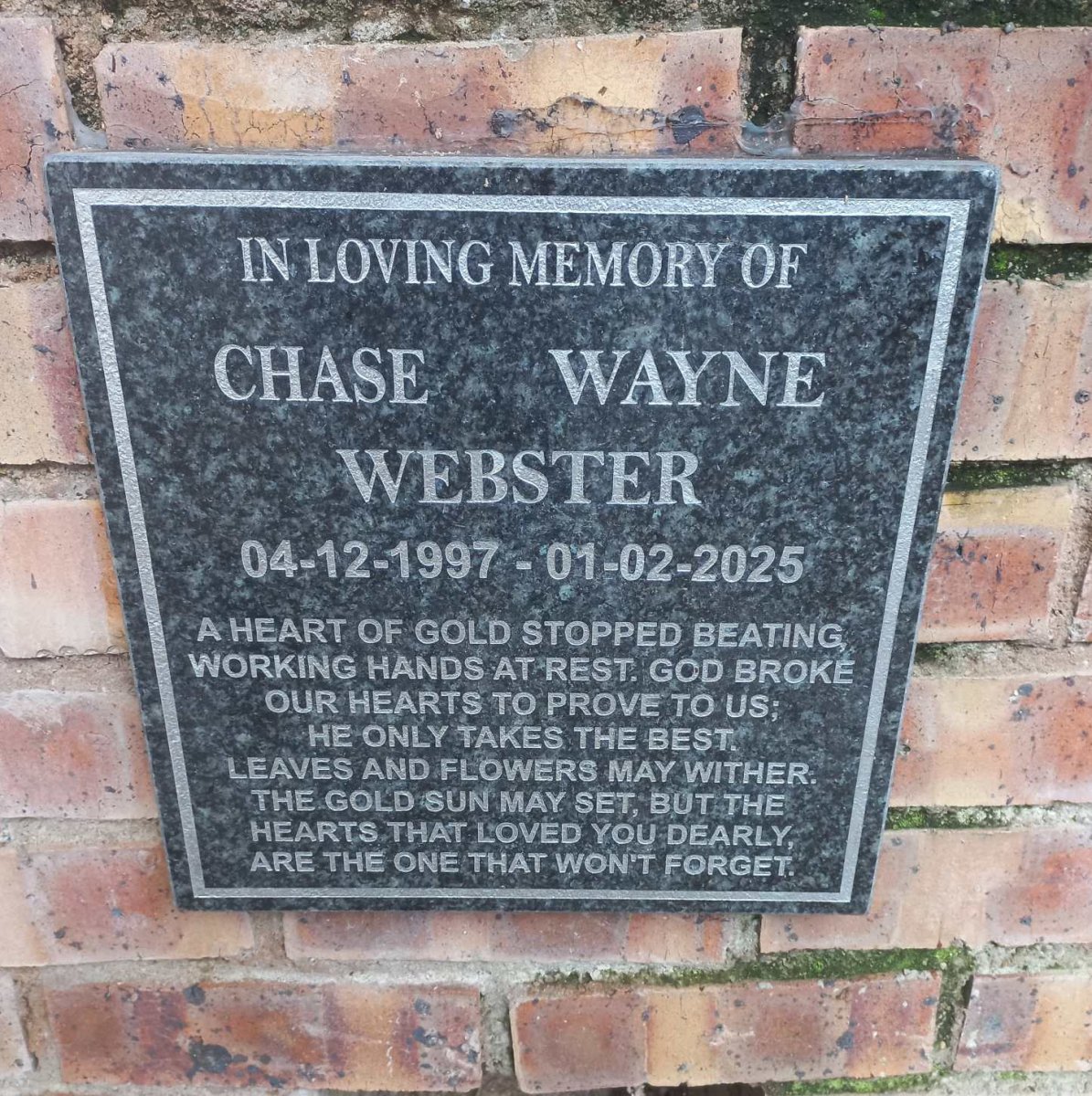 WEBSTER Chase Wayne 1997-2025