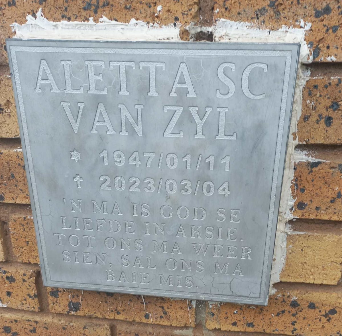 ZYL Aletta S.C., van 1947-2023 