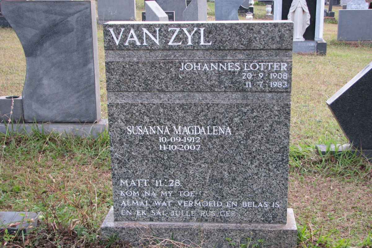 ZYL Johannes Lotter, van 1908-1983 &amp; Susanna Magdalena 1912-2007