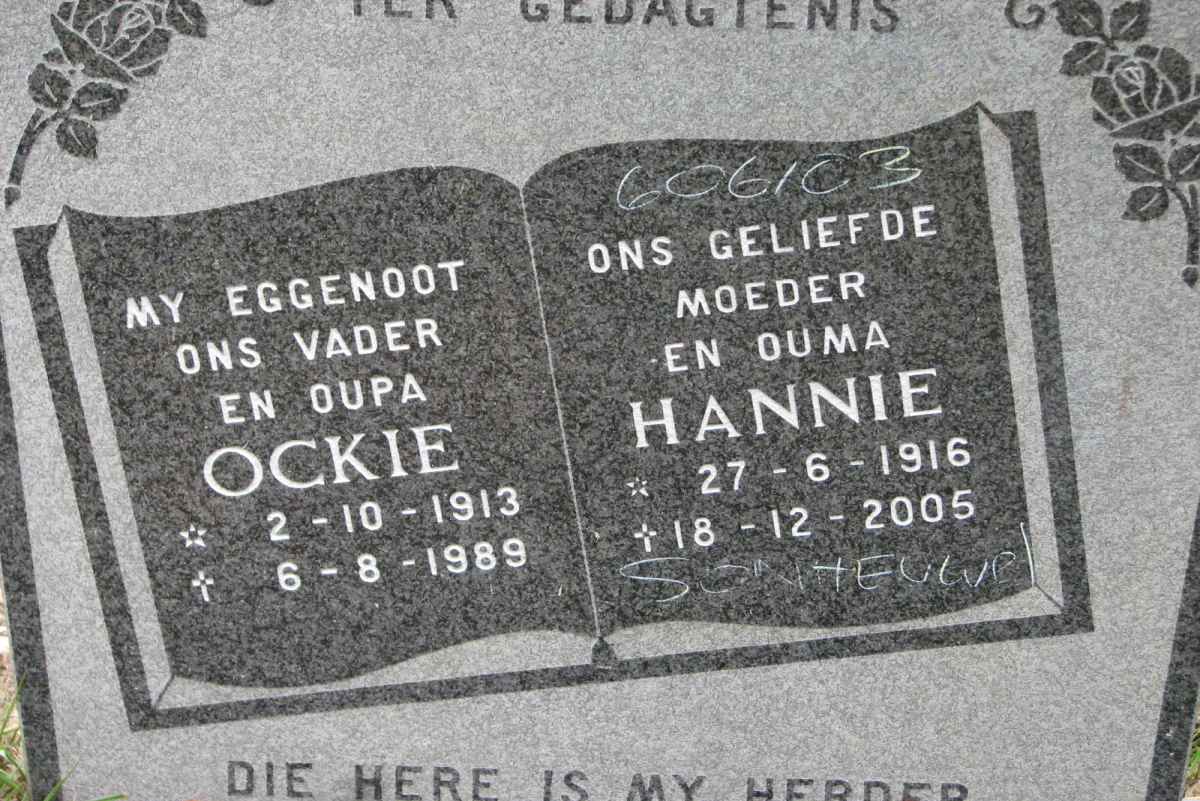 ?? Ockie 1913-1989 &amp; Hannie 1916-2005