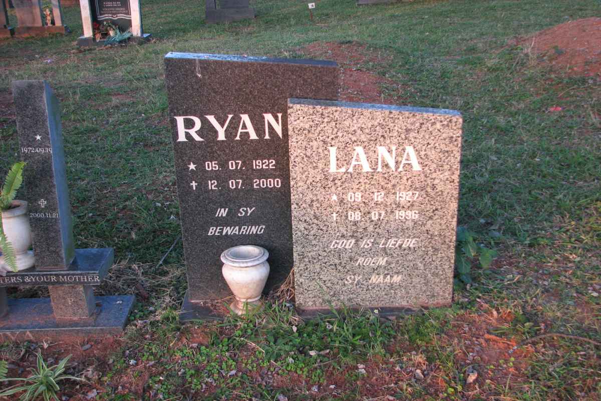 ?   Ryan 1922-2000 &amp; Lana 1927-1996