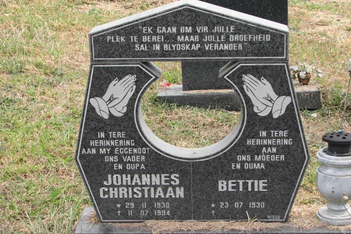 ?  Johannes Christiaan 1930-1994 &amp; Bettie 1930-